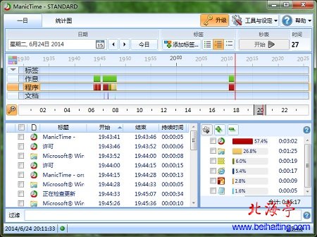 电脑工作记录管理软件MainicTime_v2.5.4标准免费版下载---软件界面