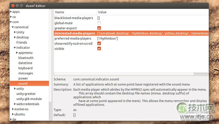 Ubuntu系统中的声音菜单怎么移除音乐播放器?