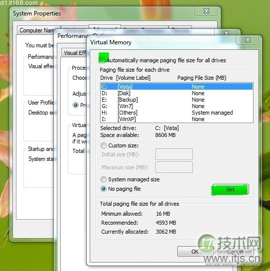 让Windows7系统减肥3GB为系统盘剩下空间
