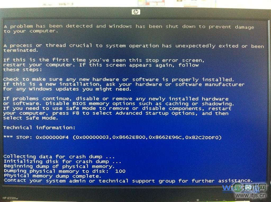 windows 7系统开机出现蓝屏代码0x00000f4的原因分析及解决方法