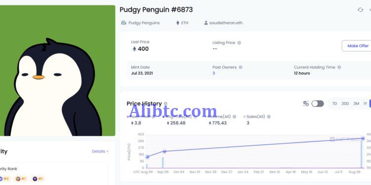 胖企鹅#6873破纪录以400ETH售出 官方成立9人顾问团