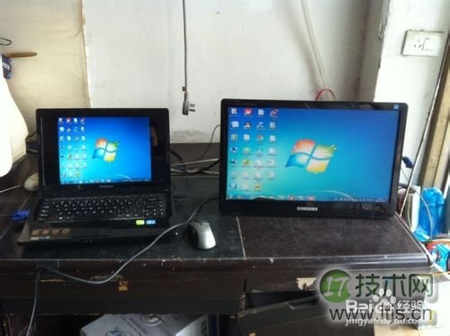 windows 7统笔记本双显示器共用一个画面的教程