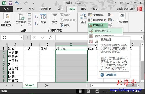 Excel操作入门:Excel2013如何避免输入重复数据---Excel界面