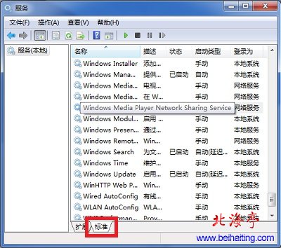 Win7开机提示wmpnscfg.exe R6016怎么办---Win7服务界面
