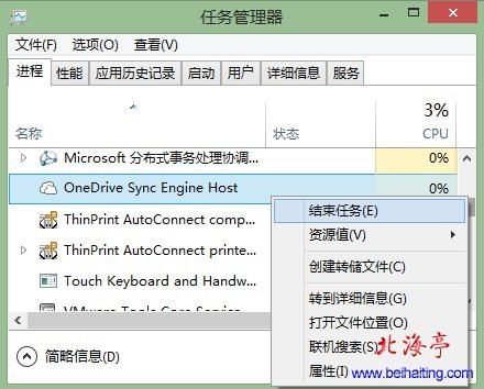 Win8.1 Update怎样禁用OneDrive同步服务(适于Win8.1)---任务管理器