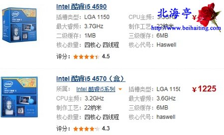 Intel i5 4590和i5 4570有什么区别,哪个好---相关报价