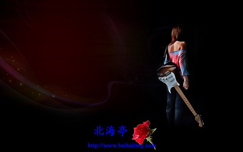 Win10清新美女电脑主题下载:怀抱吉他的少女2
